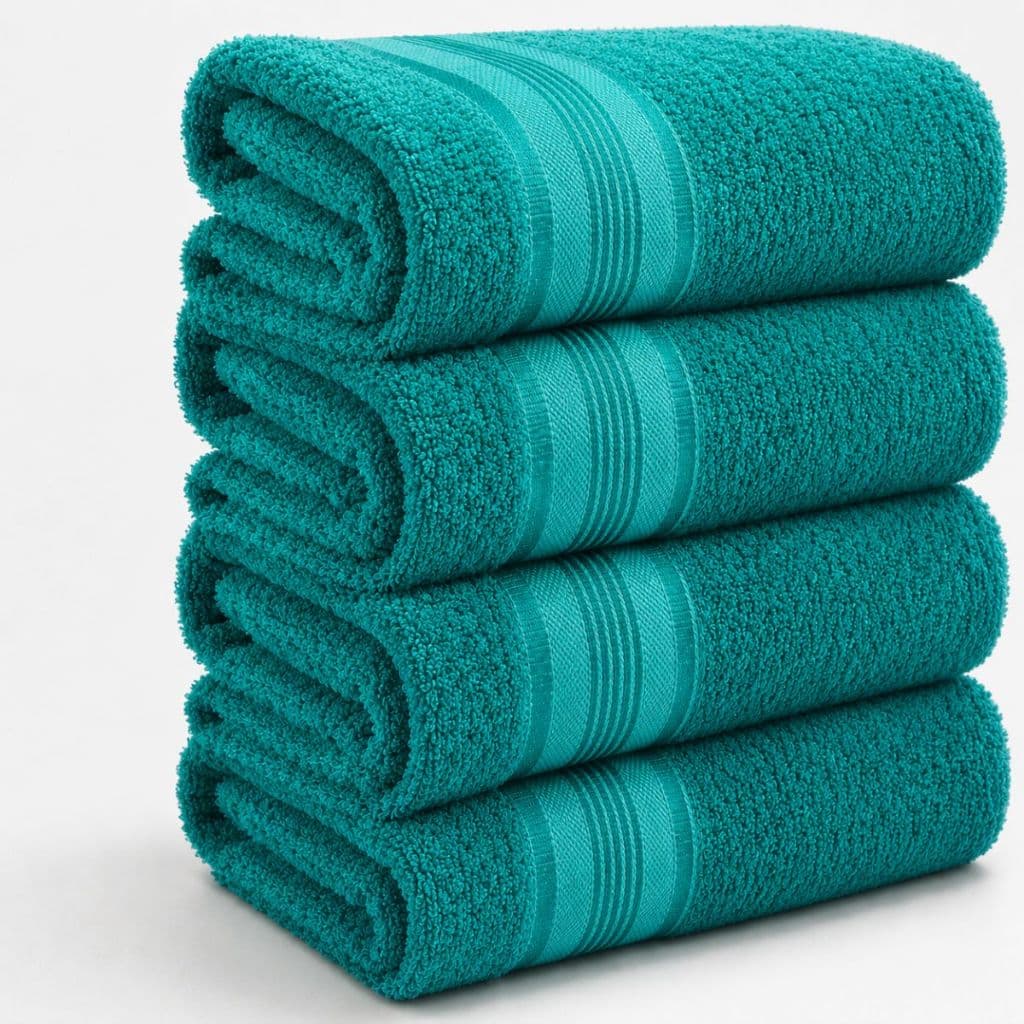 Kit 4 Toalhas de Banho Turquesa 100% Algodão Jogo Banhão Premium Macia Alta Absorção Toalha Luxo Gigante 75x180cm