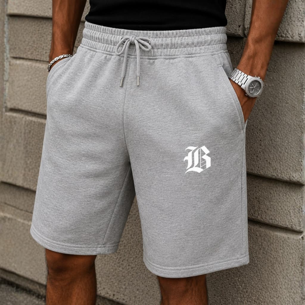 Bermuda Moletom Masculina Premium Streetwear Com Bolsos Cordão Casual Academia Caminhada