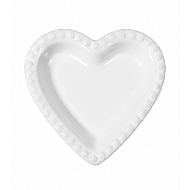 Prato Coração em Cerâmica Esmaltada | Ideal para Bombons, Joias, Anéis e Decoração