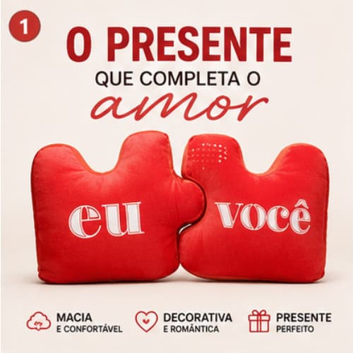 Almofada Quebra Cabeça 2 Peças - Eu e Você