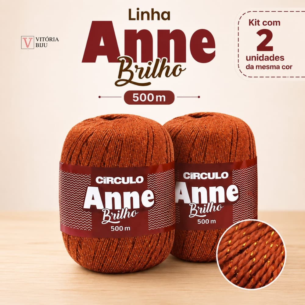 Kit de Linha Anne Brilho 500m Circulo - kit com 2 cores iguais