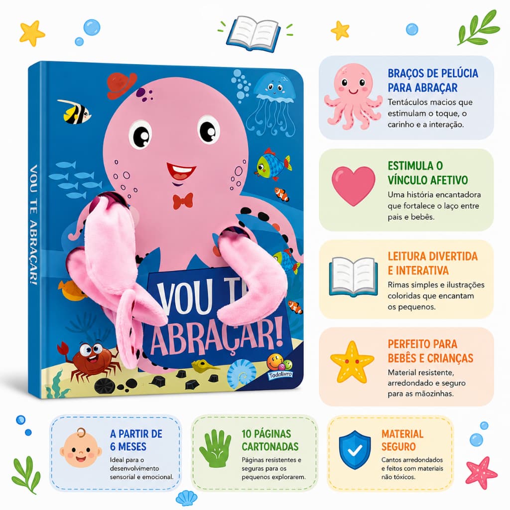 Livro Dedoche: Vou Te Abraçar Infantil Interativo | TodoLivro +3 Anos
