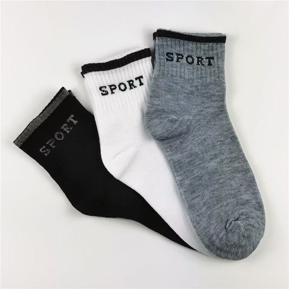 Meias Masculinas Cano Curto Esportivas Algodão Respirável Antiodor Confortável Tamanho 40-46 Preto Branco Cinza