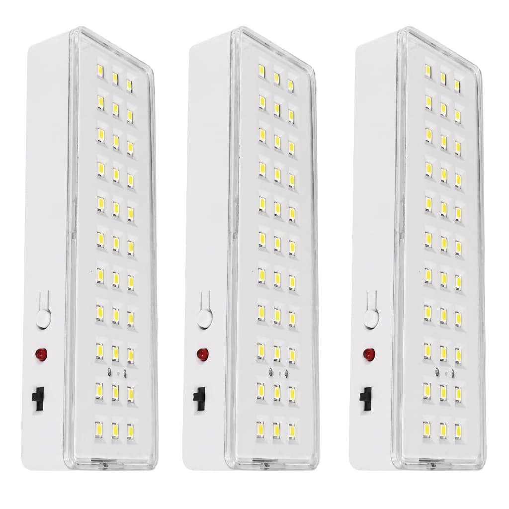 Kit 3 Luminaria de emergencia 30 leds 2W Branco Frio