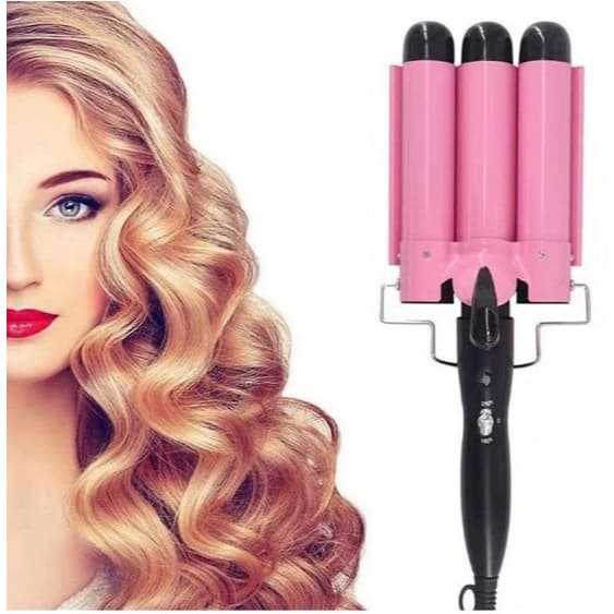 Chapinha Triondas Ondulador Formador Triplo 22mm Modelador de Cachos Onda Cabelo Cerâmica 200° C