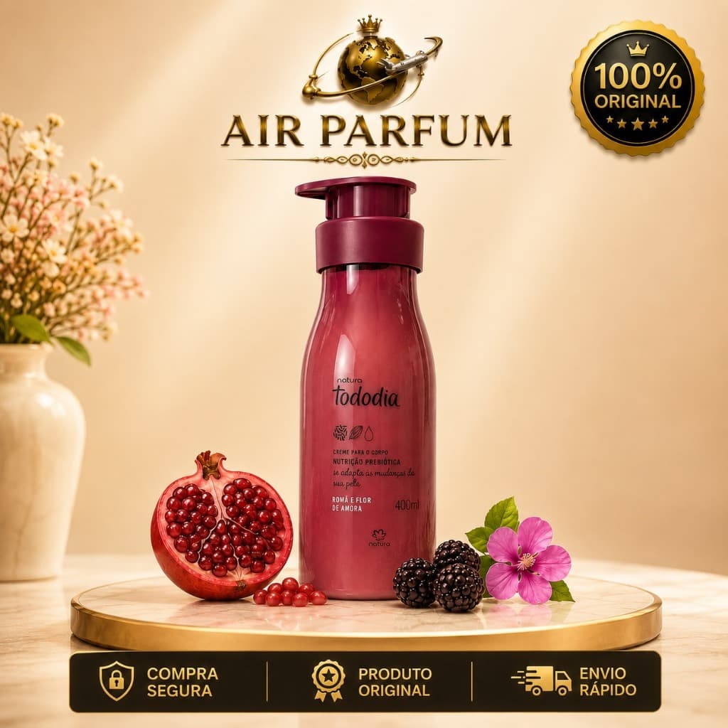 Hidratante Tododia Romã Flor Amora 400ml Creme Corporal Desodorante Nutritivo Corpo Original