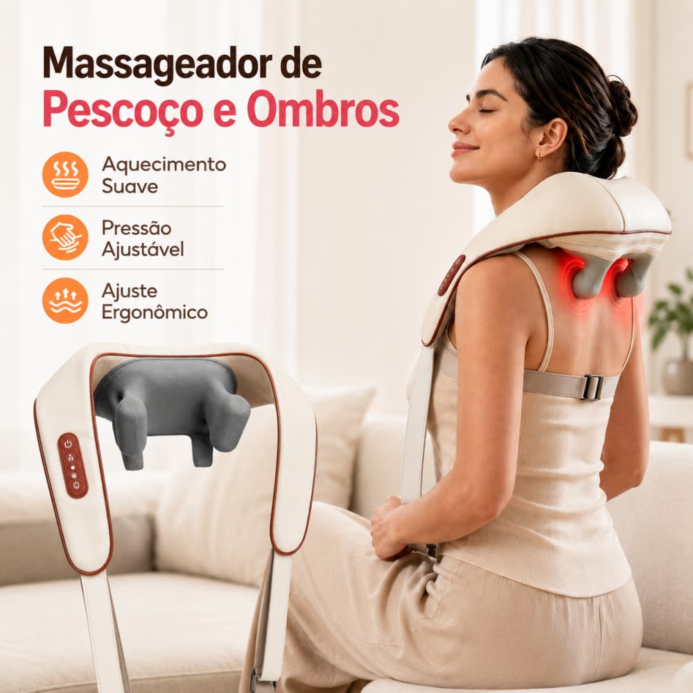 Smart Neck Massager Wireless Compression Neck Shoulder and Spine Full Body Pain Relief
