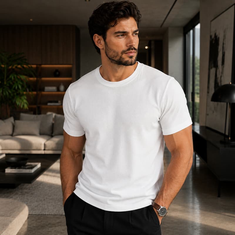 Camiseta Texturizada Masculina 100% Algodão