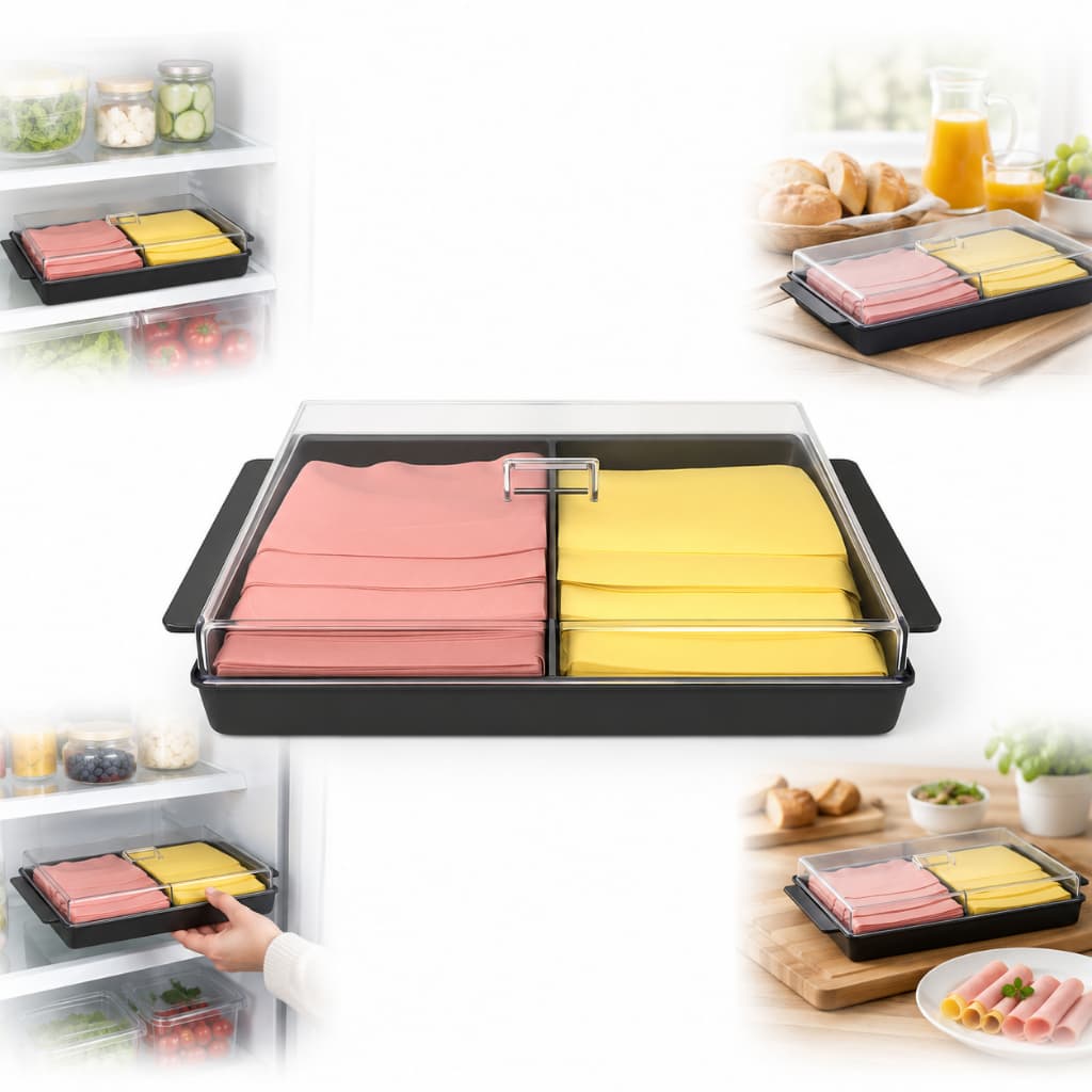 Porta Frios Presunto Queijo Resistente C/ Tampa Organizador Geladeira Multiuso
