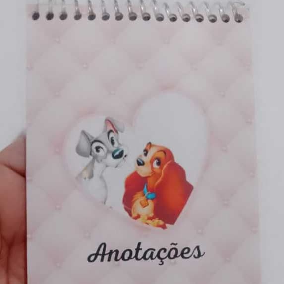 Kit Nostalgia A Dama e o Vagabundo com 50 folhas e espiral 10x14 faço outros Temas .a sua escolha...