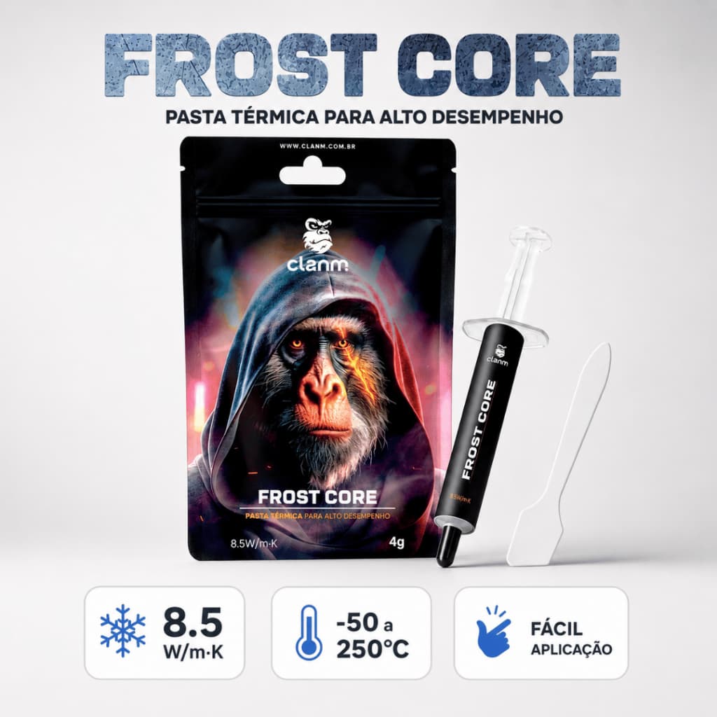 Pasta Térmica CLANM Frost Core 2g 4g 8,5W/mK PC Gamer CPU GPU Notebook Dissipador Cooler Processador