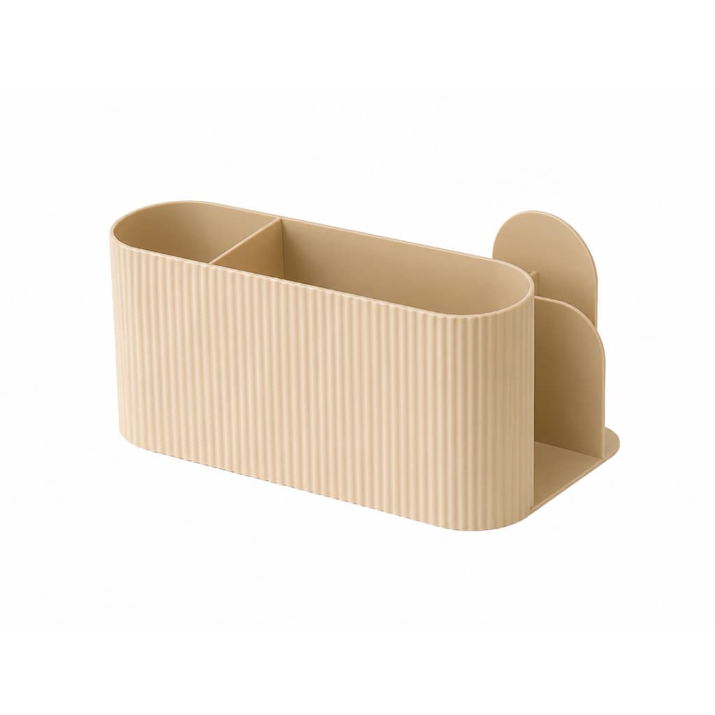 Organizador De Mesa Multifuncional Porta Canetas Escritório Moderno Bege