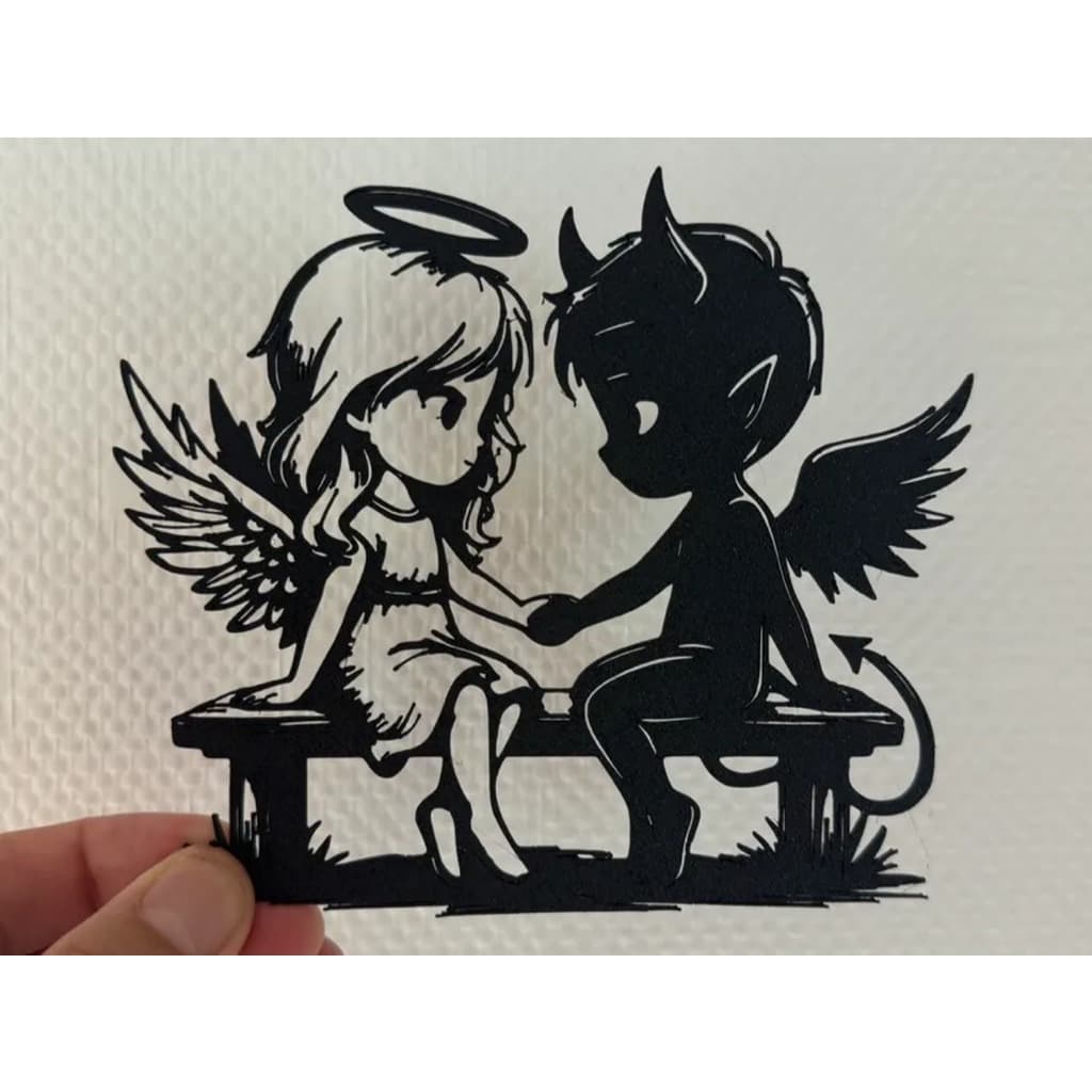 Decoração Anjo e Diabinho Casal Romântico