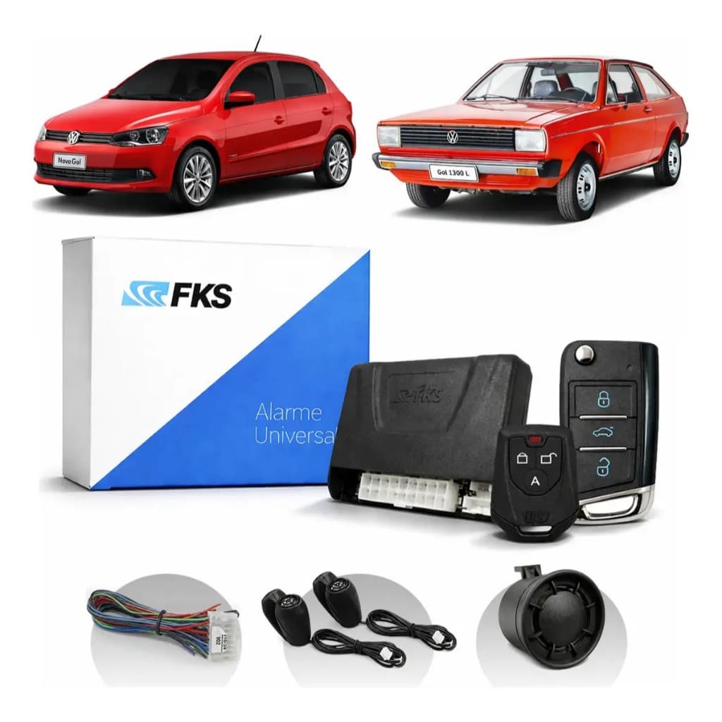 Kit Completo Alarme Veícular Automotivo Universal Ultrassom FKS Com Canivete Volkswagen