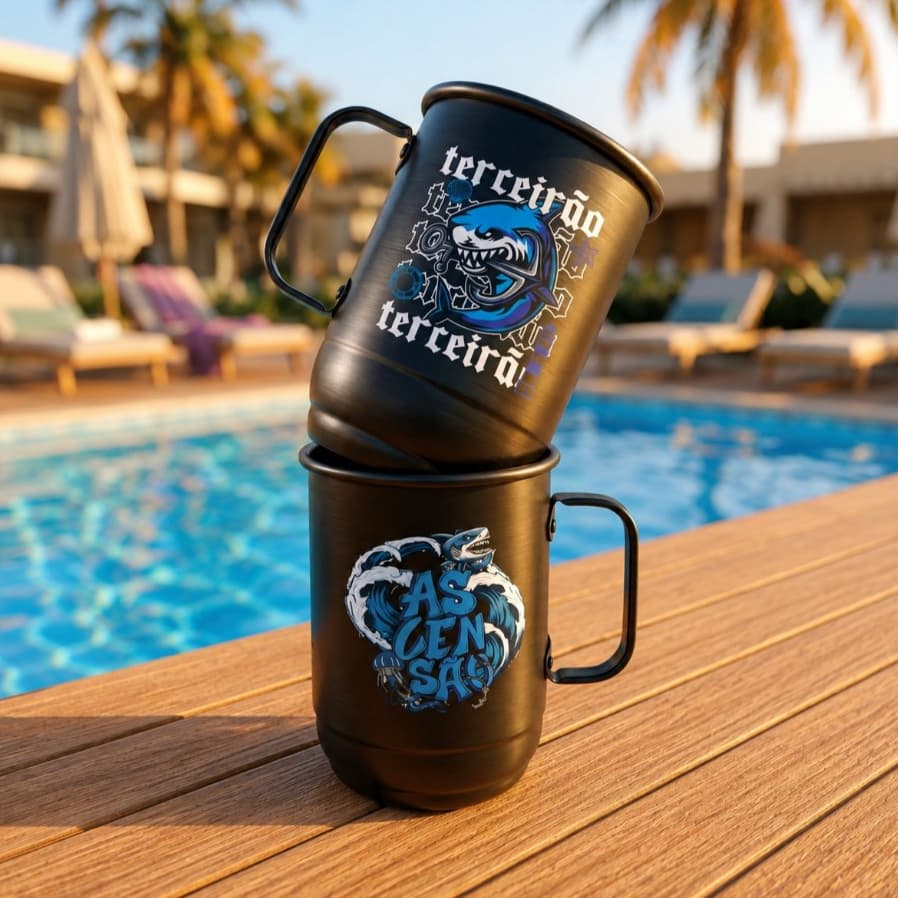 Caneca Personalizada Terceirão 850ml | Formatura e Viagem + Tirante Exclusivo