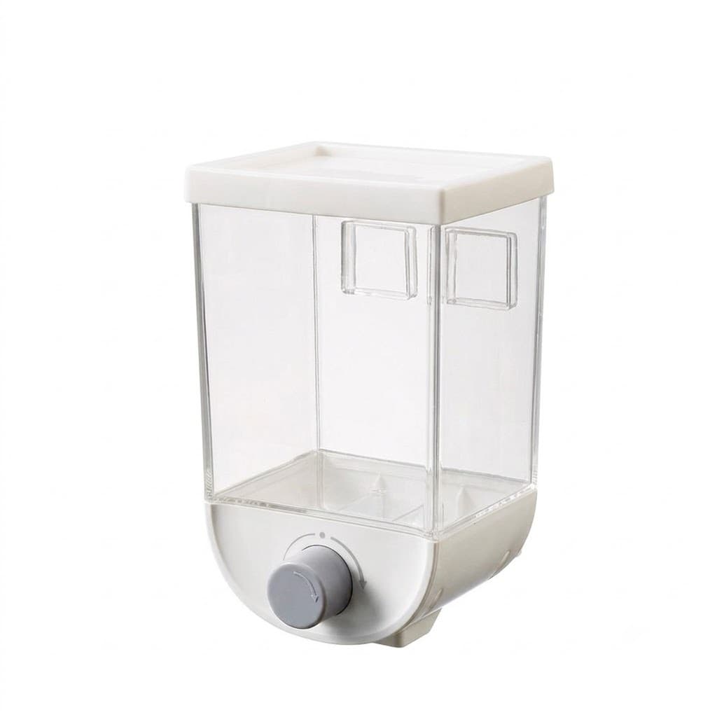 Dispenser de Parede Multiuso 1L Porta Alimentos Branco | Grãos Cereal Ração Farinha, Organizador Suspenso Cozinha 1000ml
