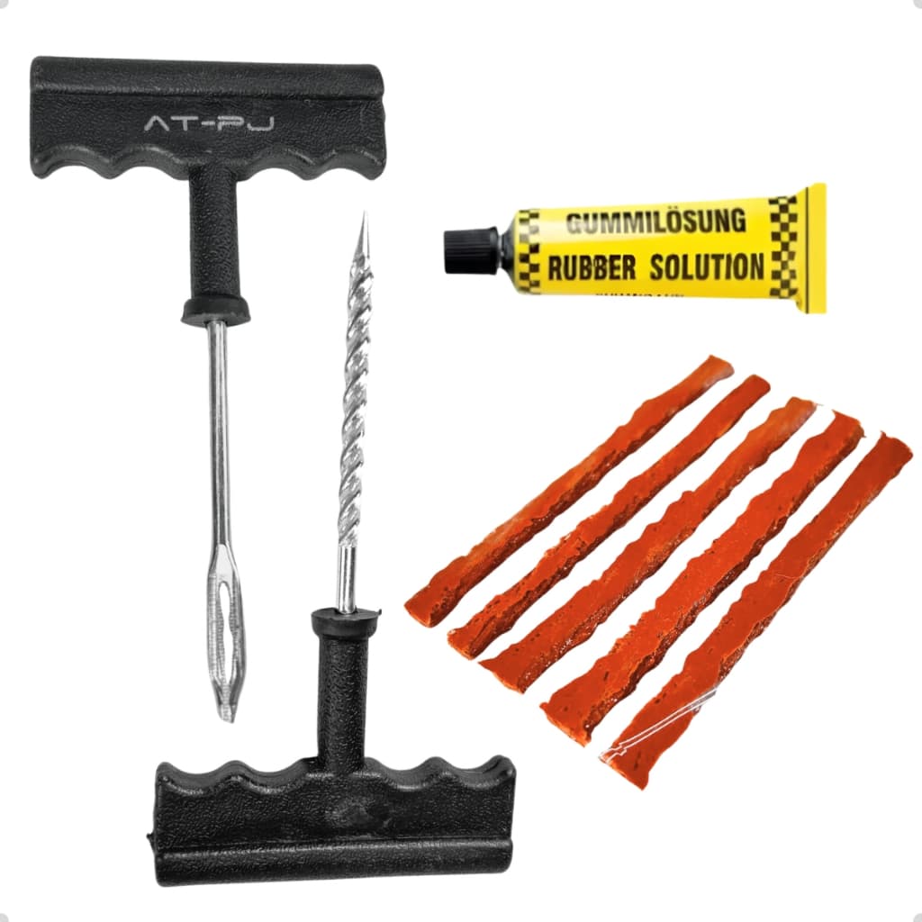 Kit Reparo Pneus 5 Peças Macarrão Moto Carro Sem Câmara