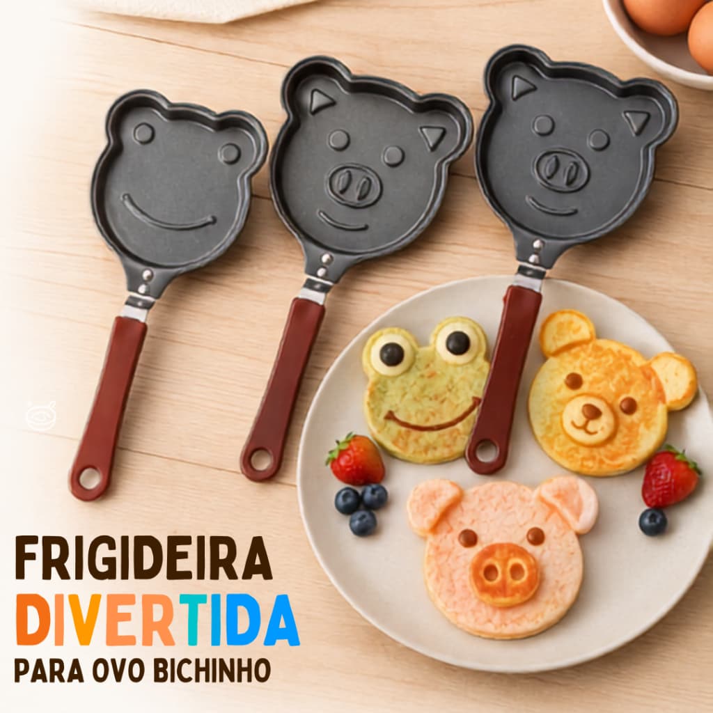 Frigideira Antiaderente Divertida 14cm Para Ovos E Panquecas