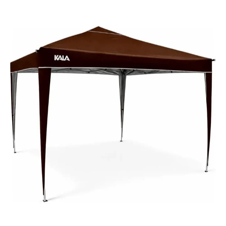 Tenda Gazebo Praia / Camping Dobrável Sanfonada 3x3 Alumínio Marrom Kala