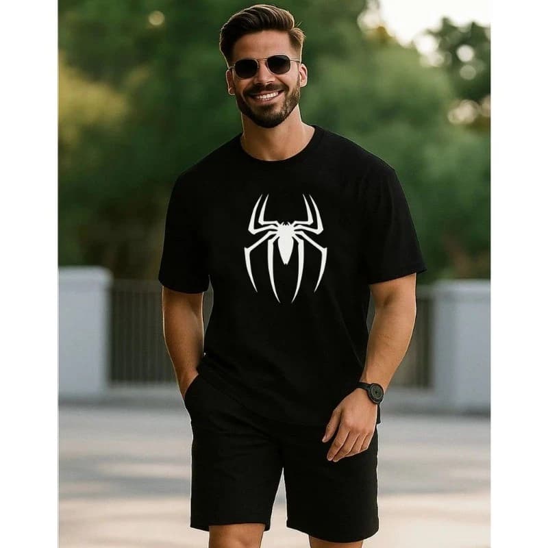 Camiseta Camisa Blusa 100% Algodão Confortável Estilosa Estampa Aranha