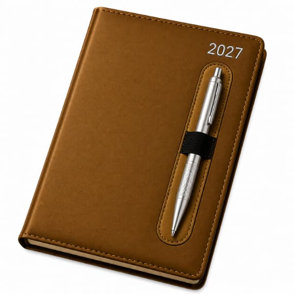 Agenda Executiva Ano 2027 Planner Diário Anual Feminina Masculina Capa Dura Couro Sintético