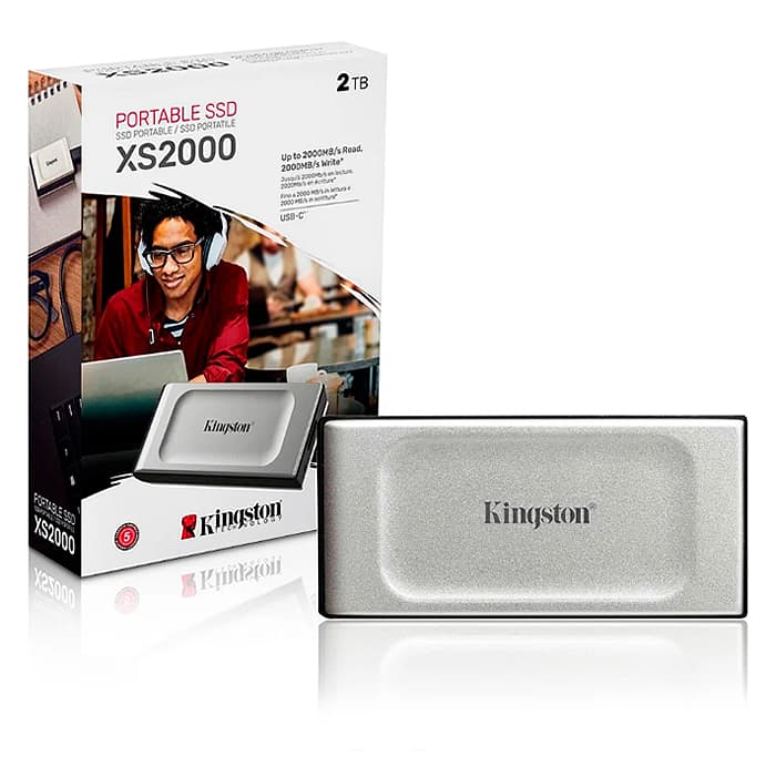 SSD Externo Kingston Xs2000 2TB Portátil Usb-c Usb 3.2 Velocidade De Leitura Até 2000mb/s Sxs2000/2000G
