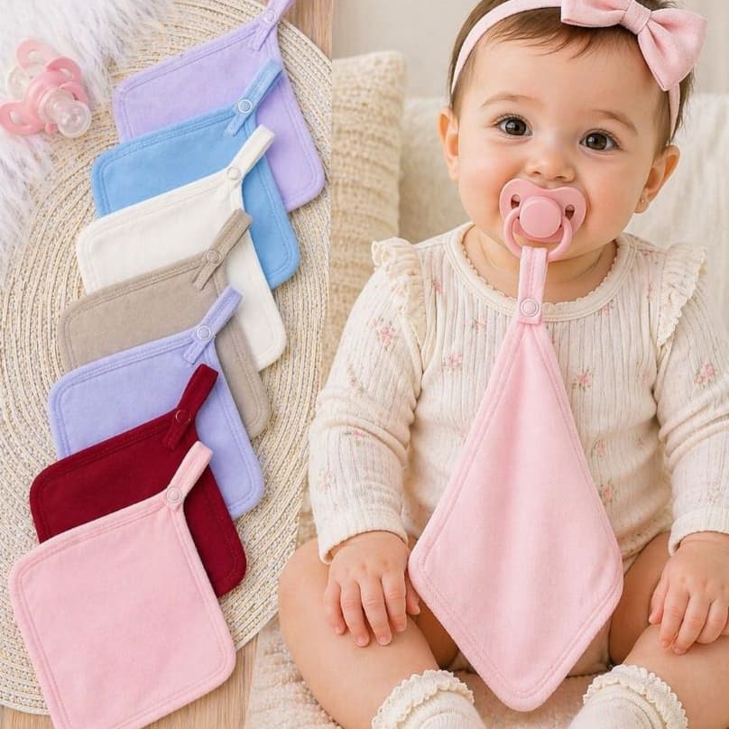 5 Pano De Boca Para bebe com Prendedor de chupeta 100% algodão Babete Fralda Fraldinha para enxoval maternidade Criança