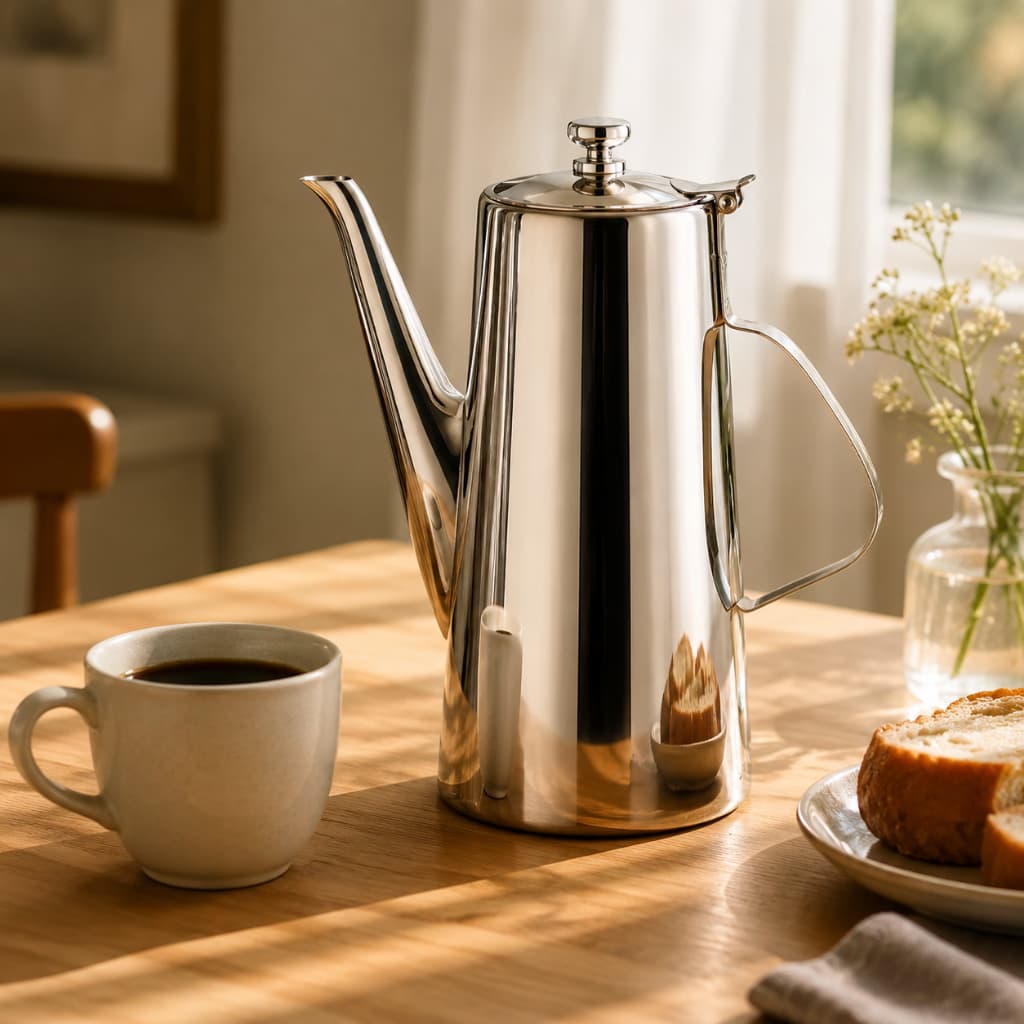 Bule de Café Chá  Inox 2 Litros com Tampa Bico Longo