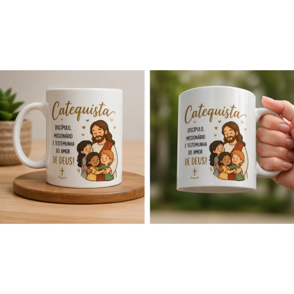 17 Canecas de porcelana 325ml personalizada catequeze-presente-religião-católico