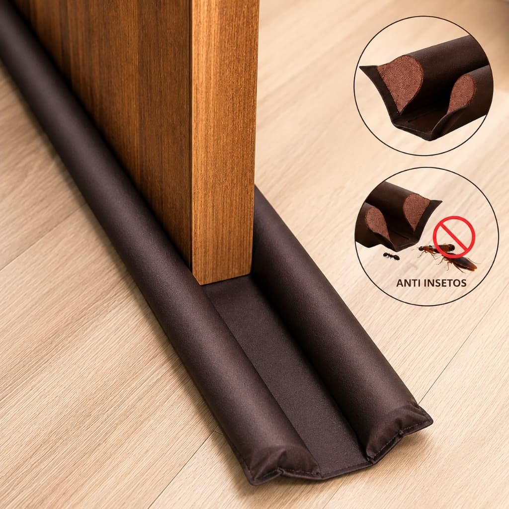 Veda Porta Marrom Protetor Duplo Anti Poeira Insetos Impermeável Vários Tamanhos 70cm a 120cm
