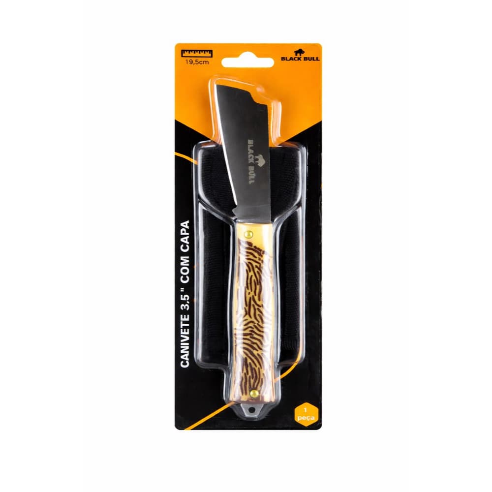 Canivete Inox 3.5 Polegadas com Bainha Capa de Cinto - Para Camping Pesca Caça e Trabalho