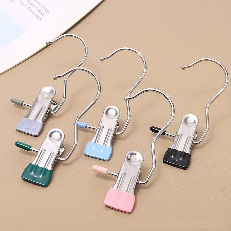 Ganchos Cabides com Presilha de Metal Antiderrapante para Roupas, Meias e Calças