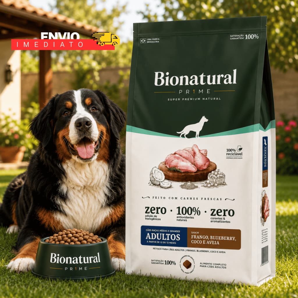 Ração P/ Cachorro Médio E Grande sabor frango Bionatural Super Premium Natural 20kg - Envio Imediato