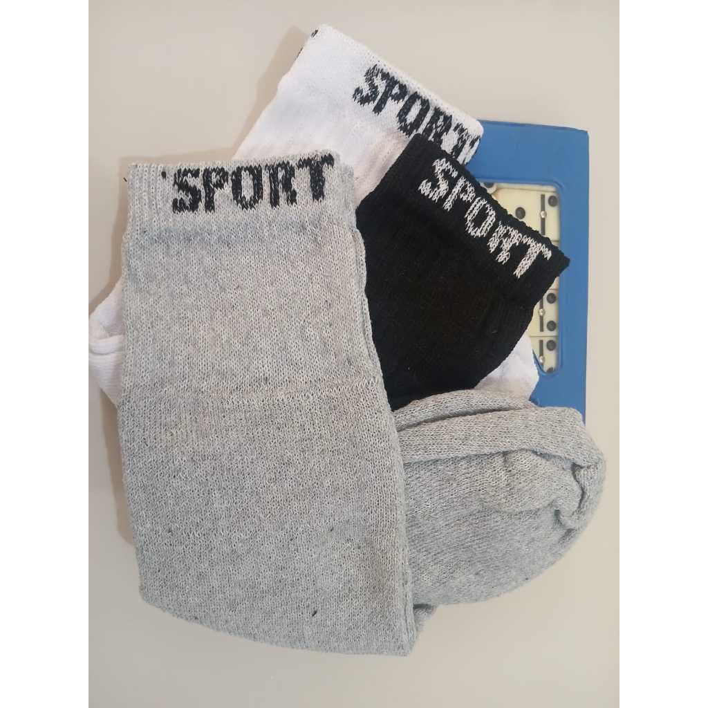 Kit 6 pares Meias Cano Longo Alto Algodão Masculino Feminina