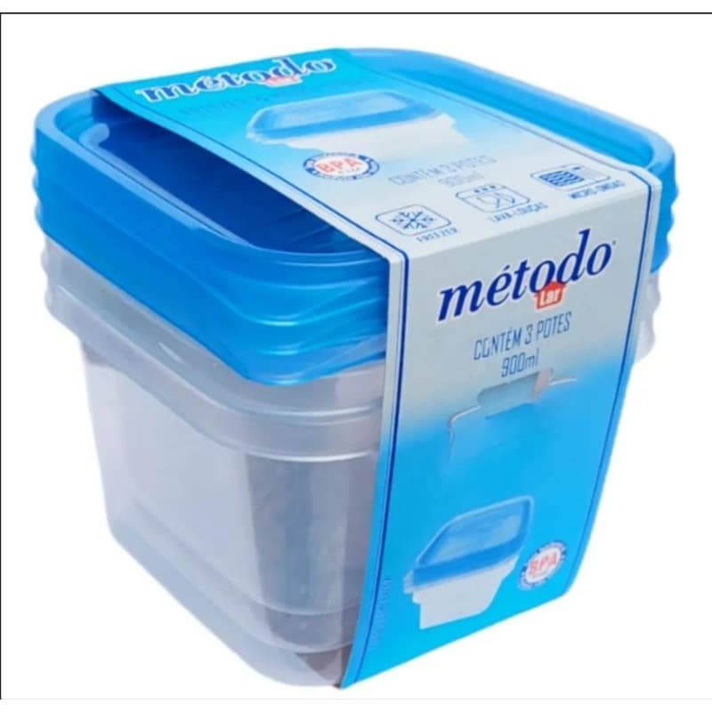 3 Potes Herméticos Método 900ml