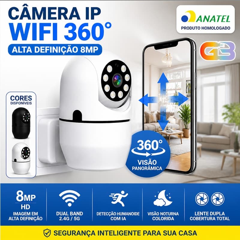 Câmera Segurança Prova D'água Infravermelho alta definição câmera WiFi interfone bidirecional visão noturna colorida P07