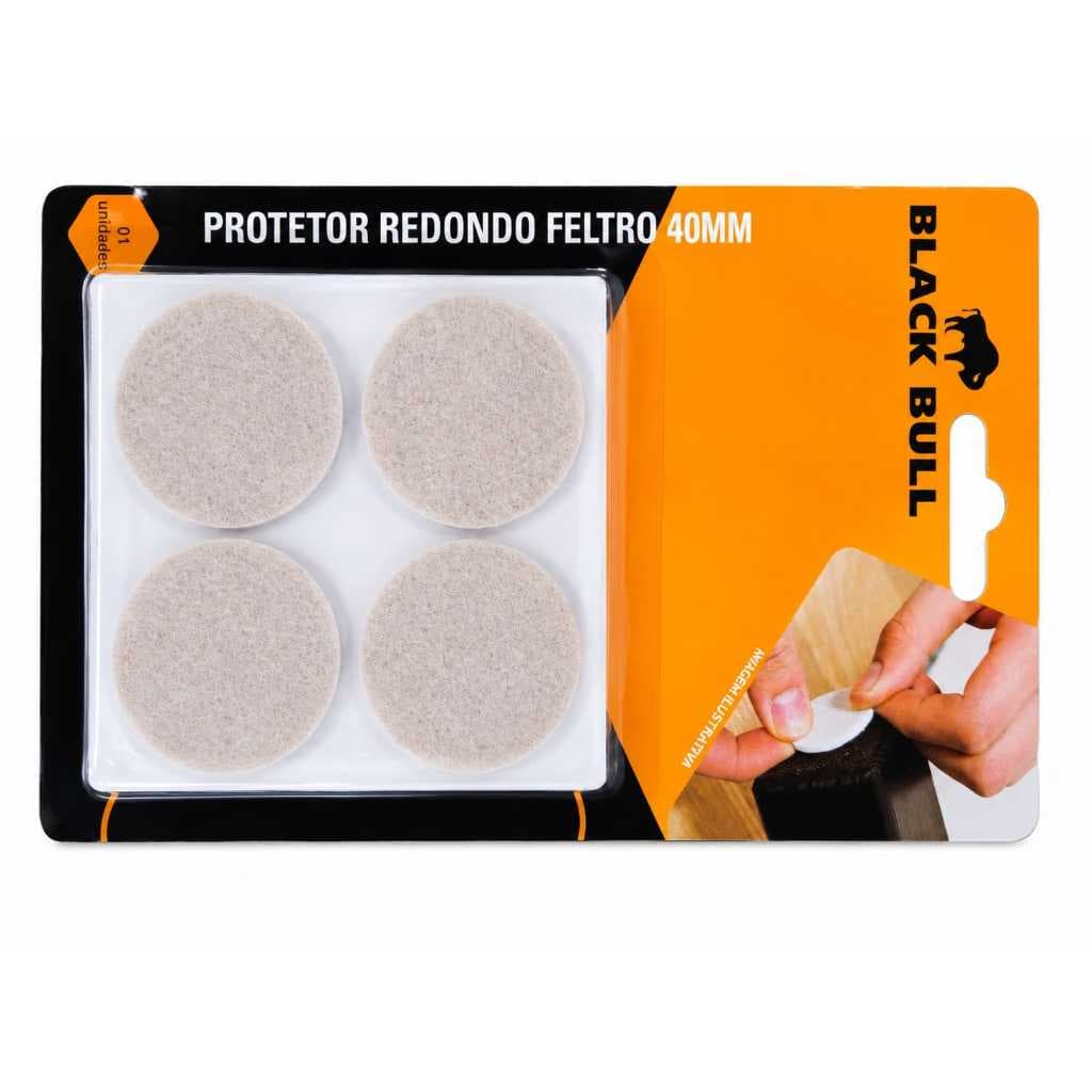 Protetor redondo de feltro 40mm - 4 unidades