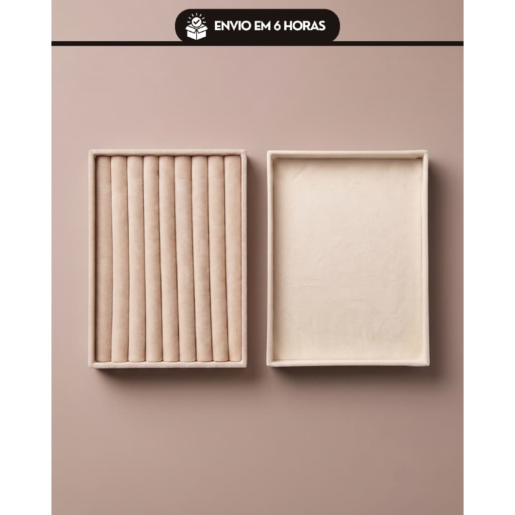 Kit 2 Porta Joias de Veludo com Organizador e Sem Fundo Prático
