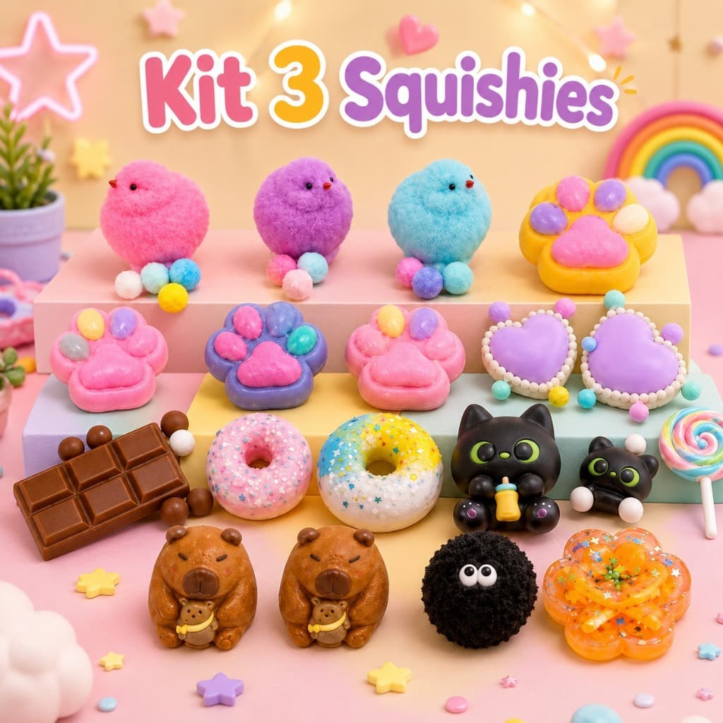 Taba Squishy Kit 3/5/10/15/20 Unidades Sortidos Fidget Toy Macio Anti Stress