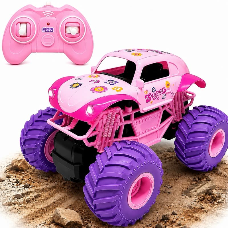 Carrinho Controle Remoto Jeep Rosa Menina Recarregável 4x4 Off Road Grande