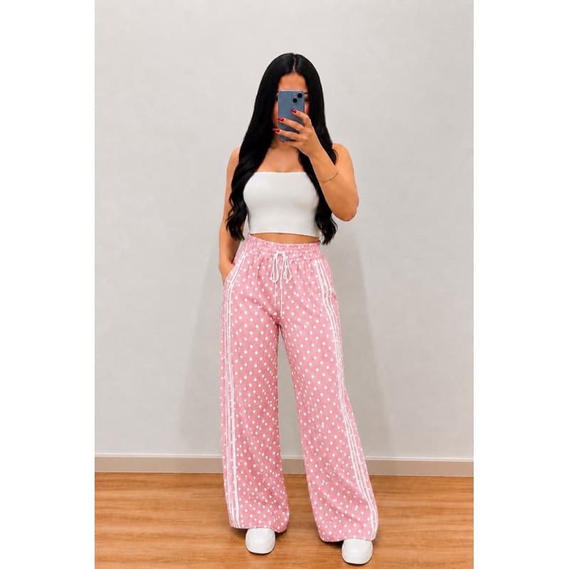 Calça Pantalona Poá Calça Estampa Poá Calça Femina Com Bolinhas