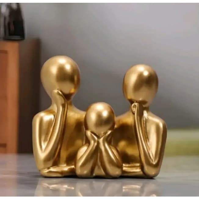 Kit C/3 Estátuas Família Pai, Mãe E Filho (a) Decoração Luxo
