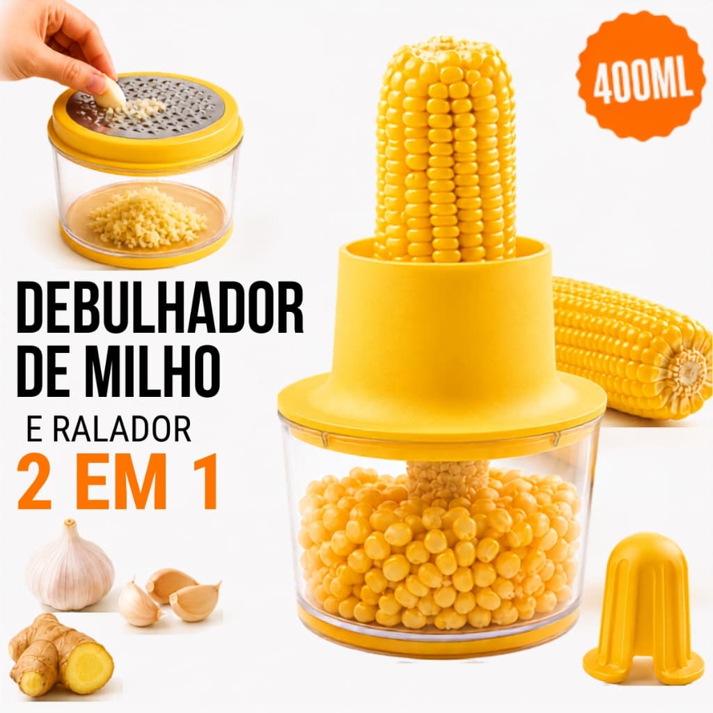Debulhador Ralador de Milho Espiga Cortador Desgranador Multifuncional Cozinha Alho Gengibre Triturador
