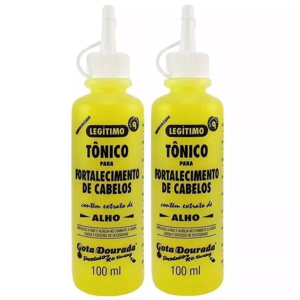 kit 2 Tônico De Alho para fortalecimento de cabelos Gota Dourada 100ml