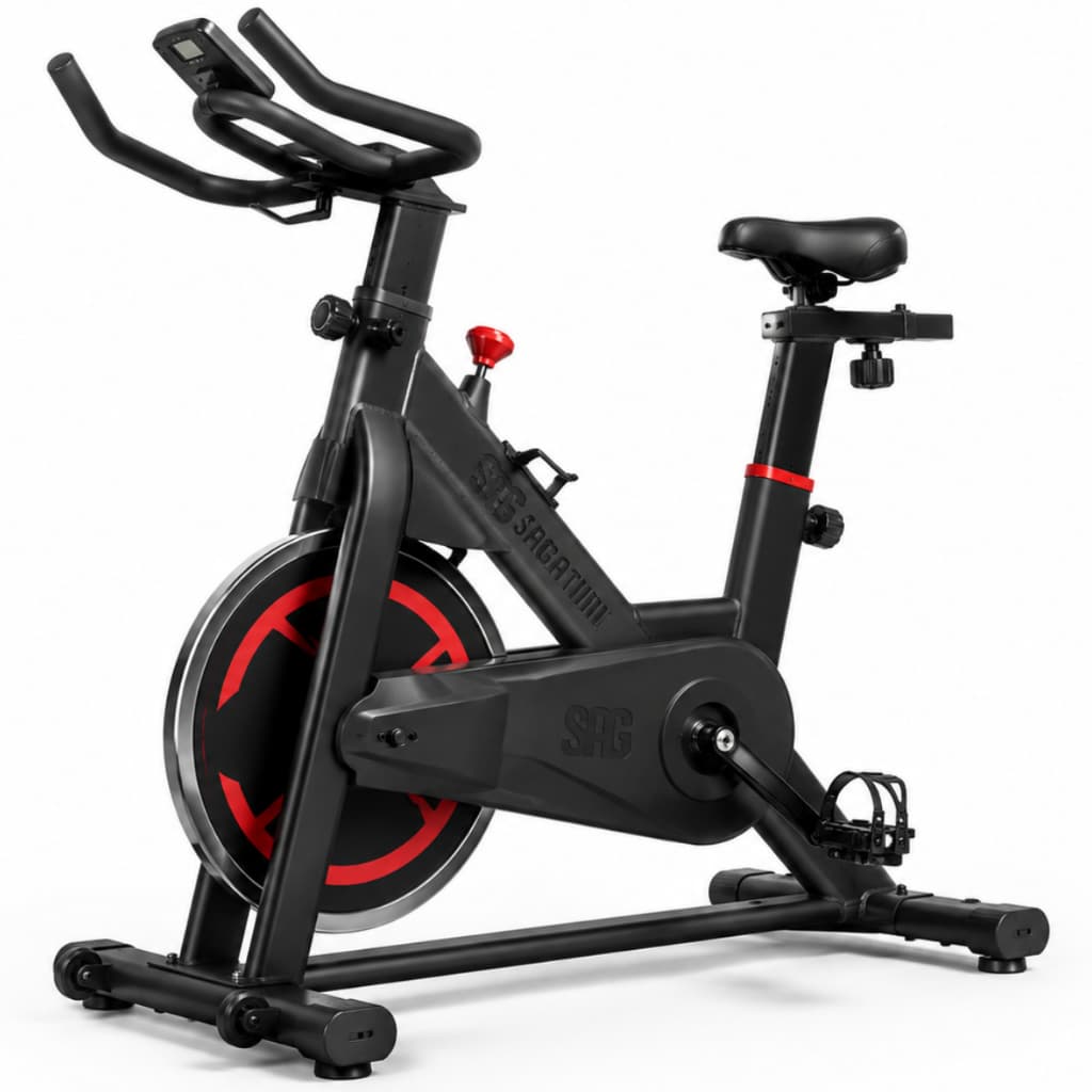 Bicicleta Ergométrica Spinning Sagatini Academia em Casa Bike Indoor Aço Reforçado Roda de Inércia Ajustes de Treino
