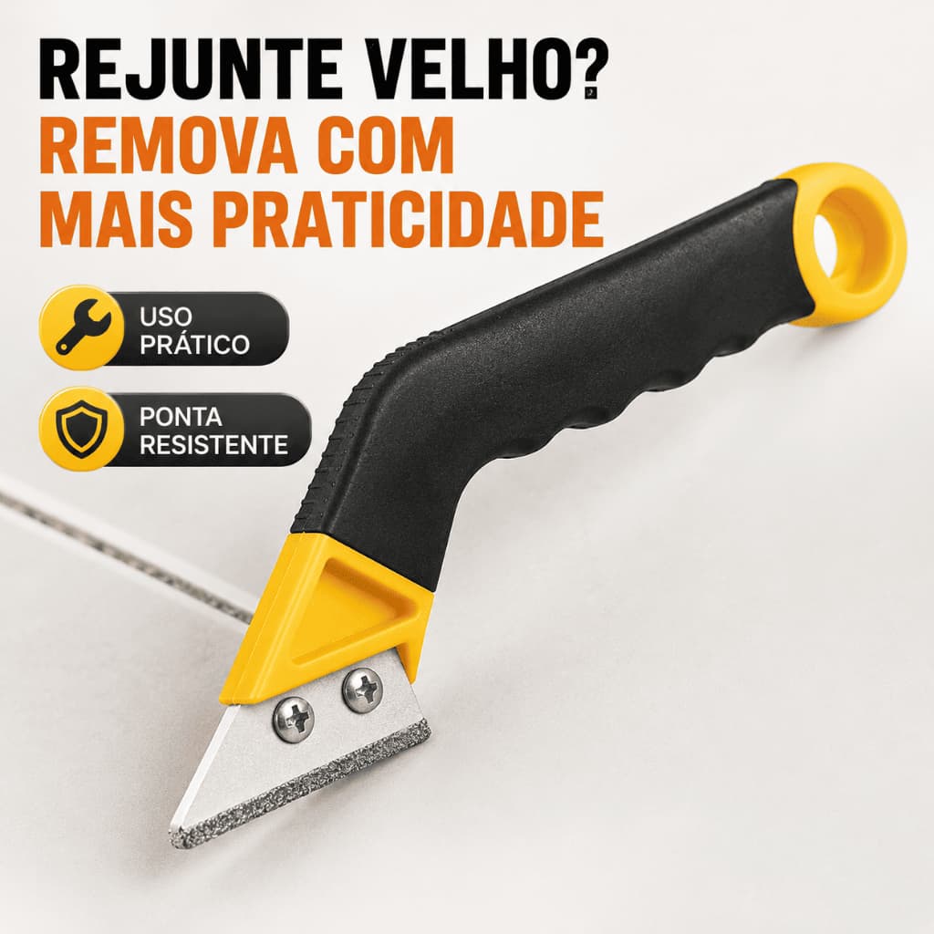 Raspador Removedor Rejunte Profissional Lâmina Tungstênio Cabo Emborrachado Argamassa