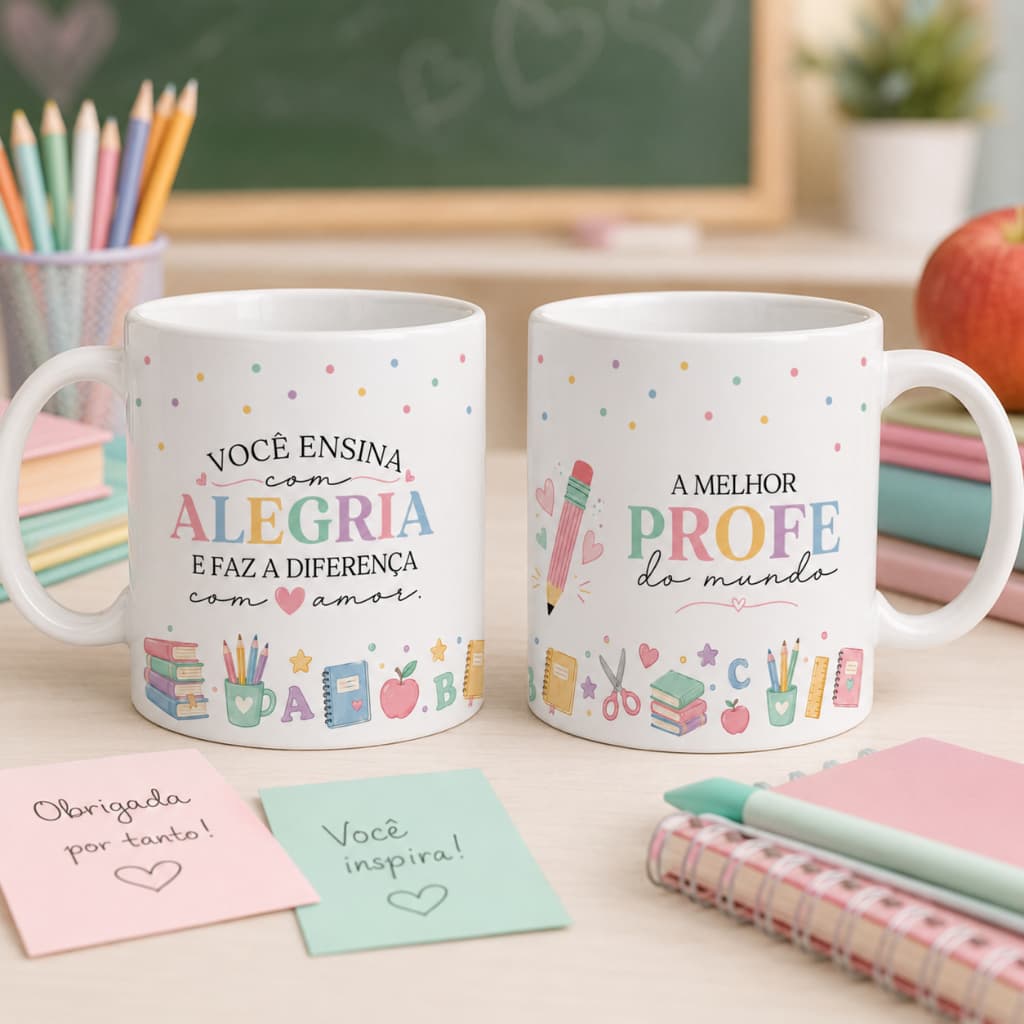 Caneca Personalizada Dia dos Professores – Presente para Melhor Professora