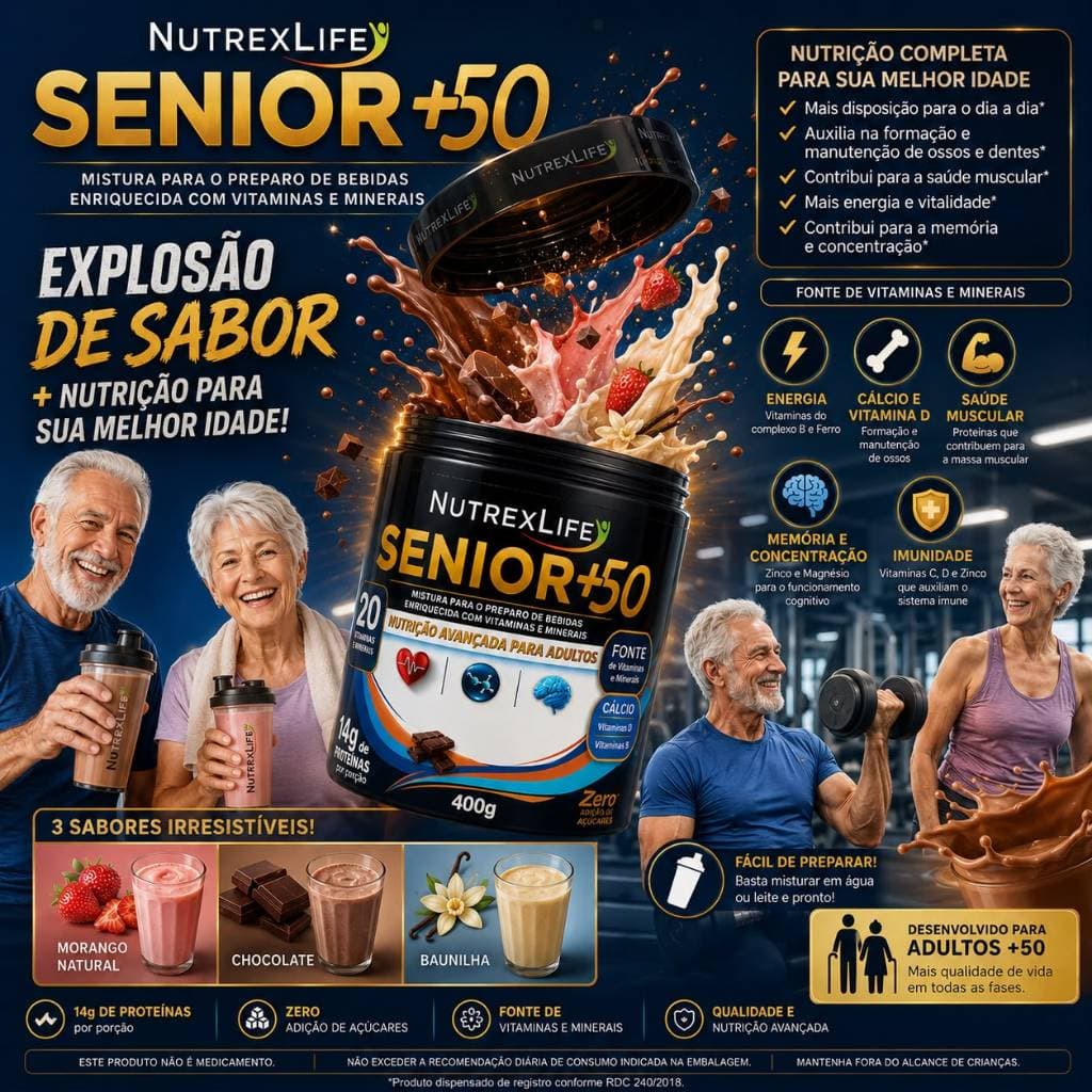 NutrexLIFE +50 - 400G - Nutrição avançada para longevidade - O MELHOR