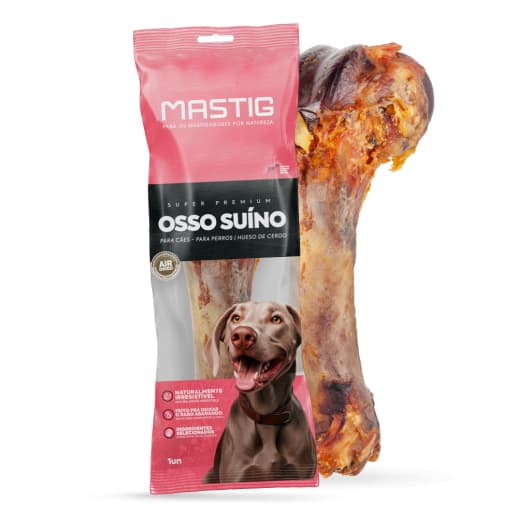 Osso Suíno 1 Unidade Mastig Petisco Natural Mastigável para Cães