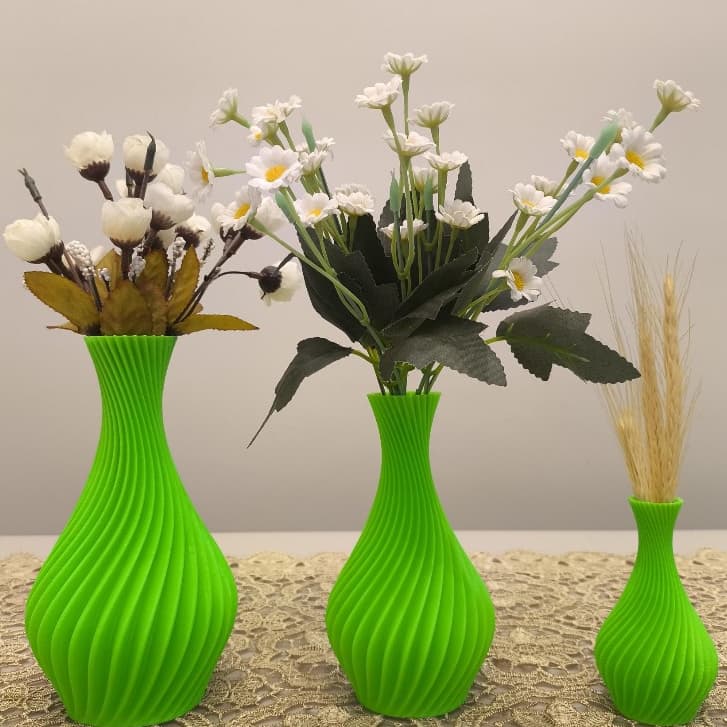 kit Vasos Decorativo Luxo Verde Limão em Espiral / Diversos tamanhos / Jarro Decoração / Eventos Festas de aniversário